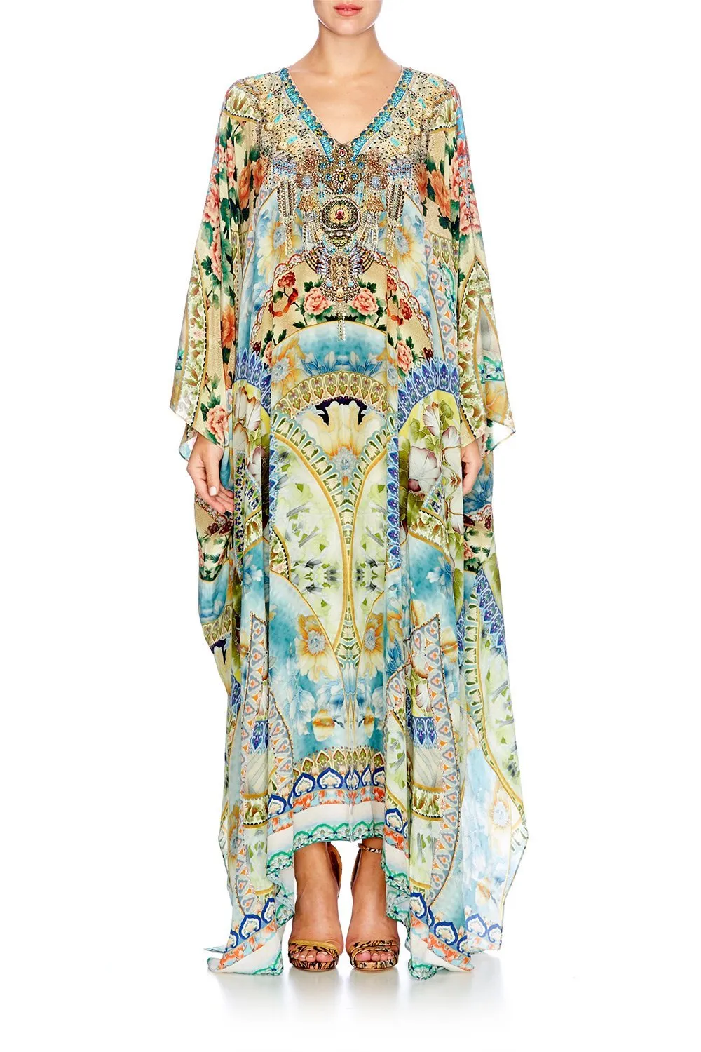 SPLIT FRONT AND SLEEVE KAFTAN SIGN OF PEACE