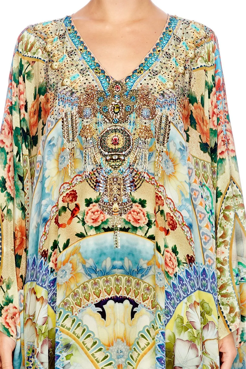 SPLIT FRONT AND SLEEVE KAFTAN SIGN OF PEACE