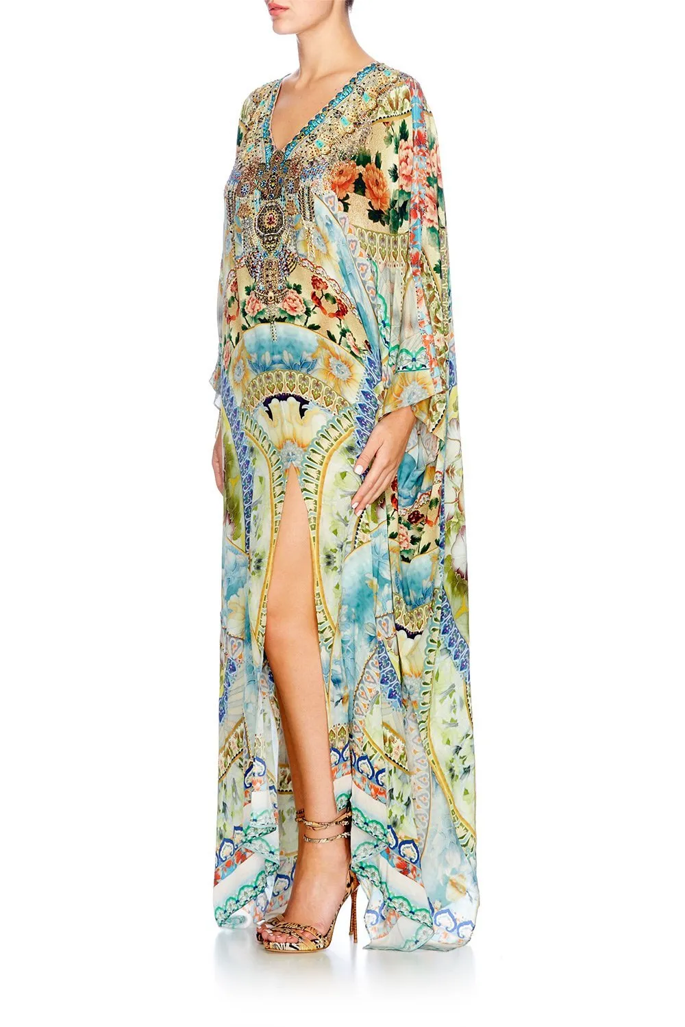 SPLIT FRONT AND SLEEVE KAFTAN SIGN OF PEACE