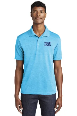Sport-Tek PosiCharge Branded RacerMesh Polos, Pond Blue Heather