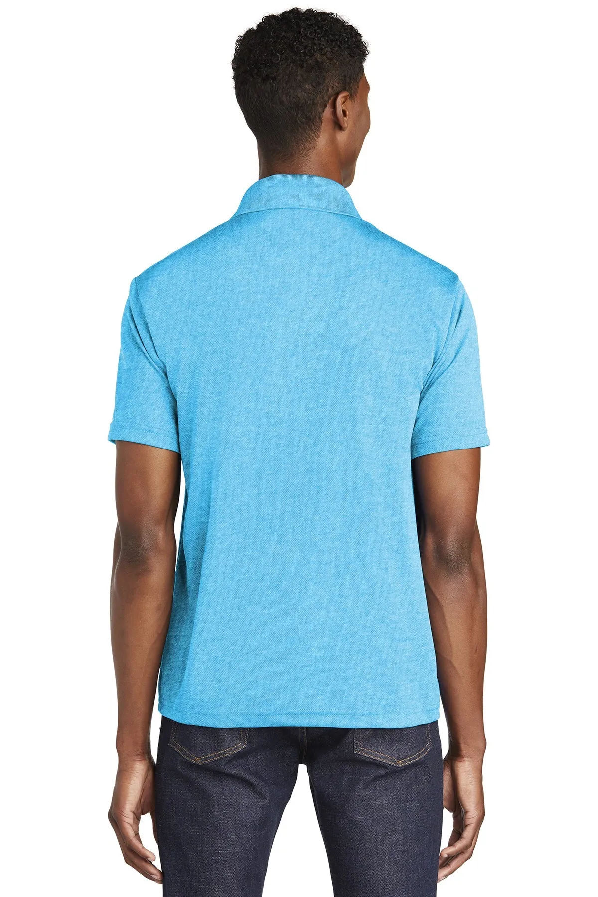 Sport-Tek PosiCharge Branded RacerMesh Polos, Pond Blue Heather