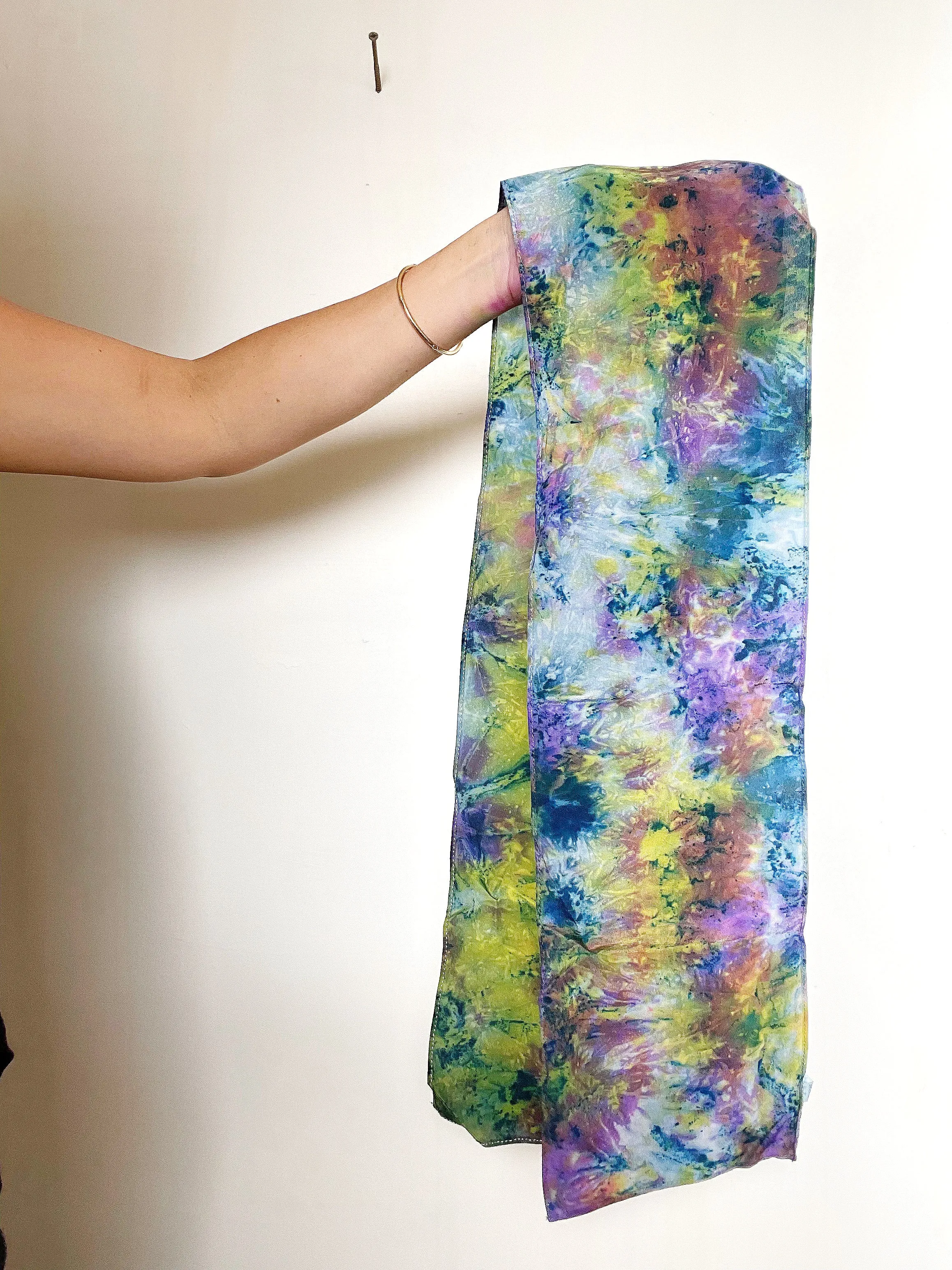 Stonewash crepe de chine silk scarf