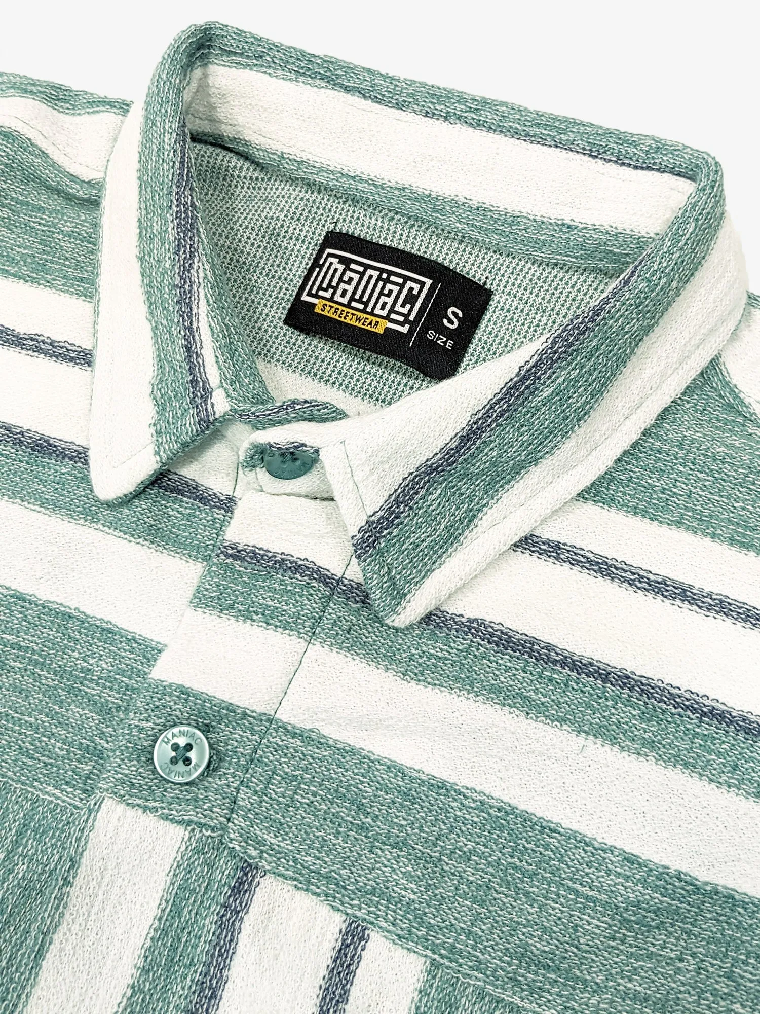 Striped Berly Green Full Sleeve Shirt