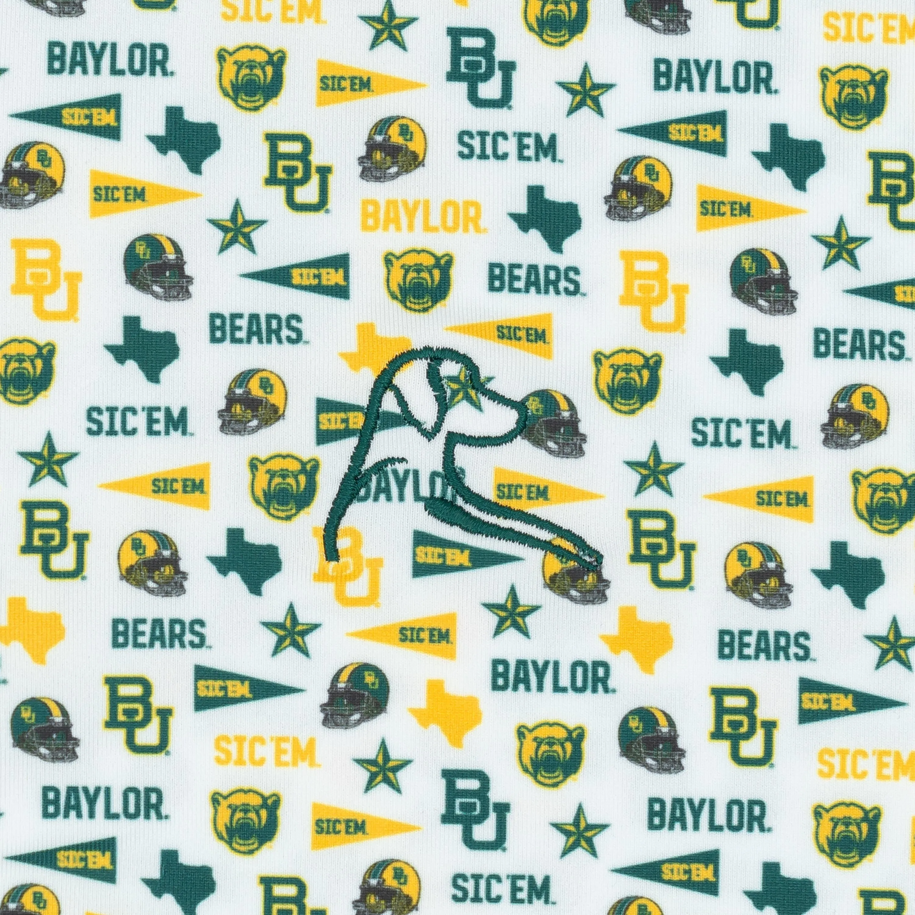 The Baylor Gameday | Collegiate Polo | The Baylor Gameday - White/Evergreen