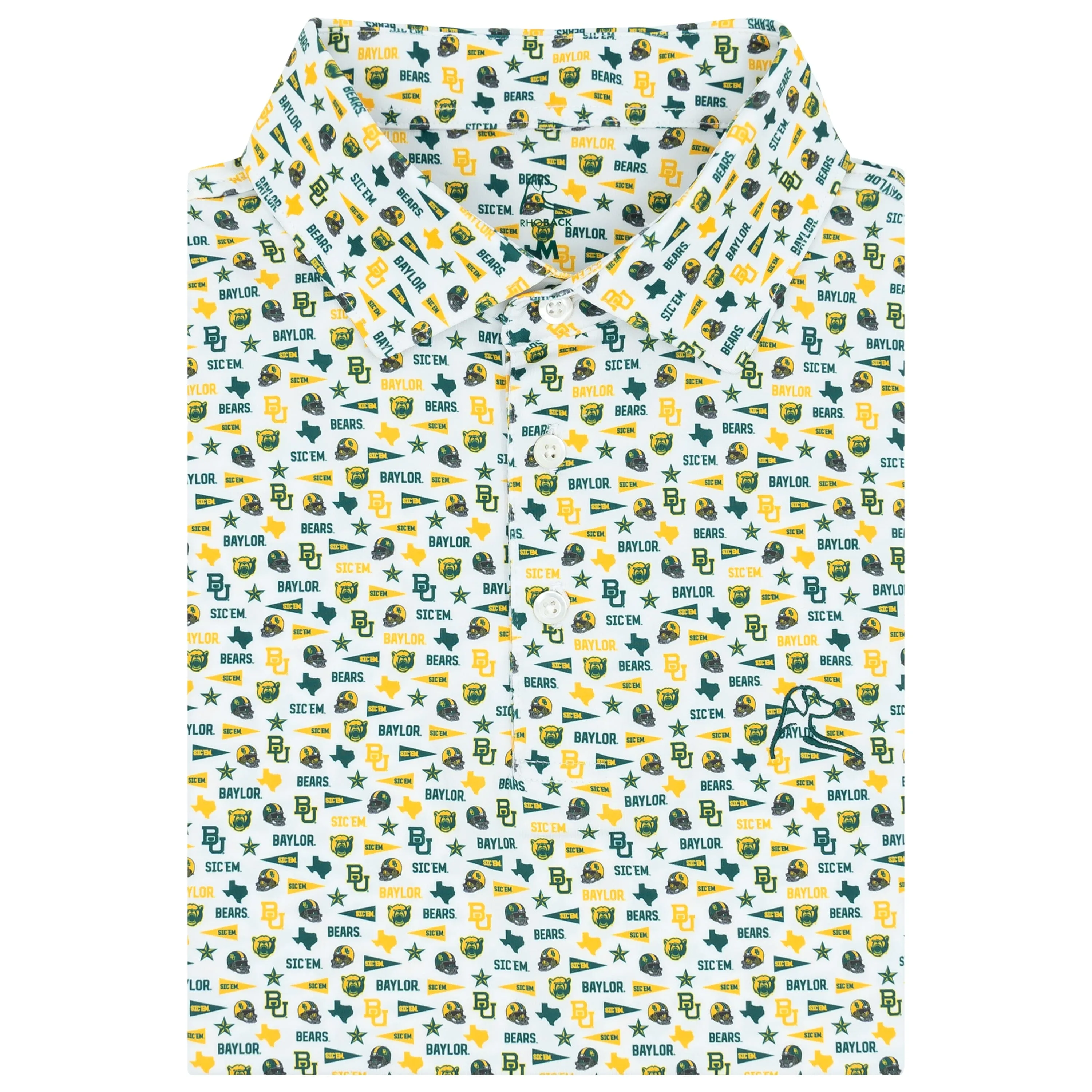The Baylor Gameday | Collegiate Polo | The Baylor Gameday - White/Evergreen