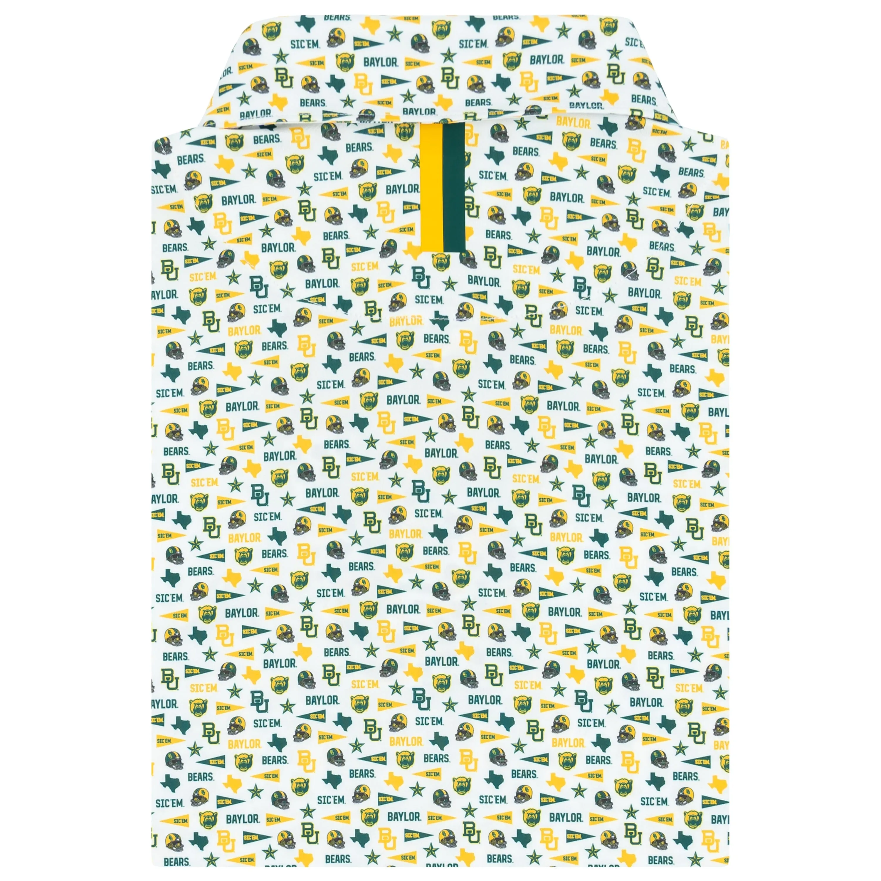 The Baylor Gameday | Collegiate Polo | The Baylor Gameday - White/Evergreen