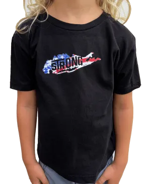 Toddler Long Island Strong American Flag T Shirt