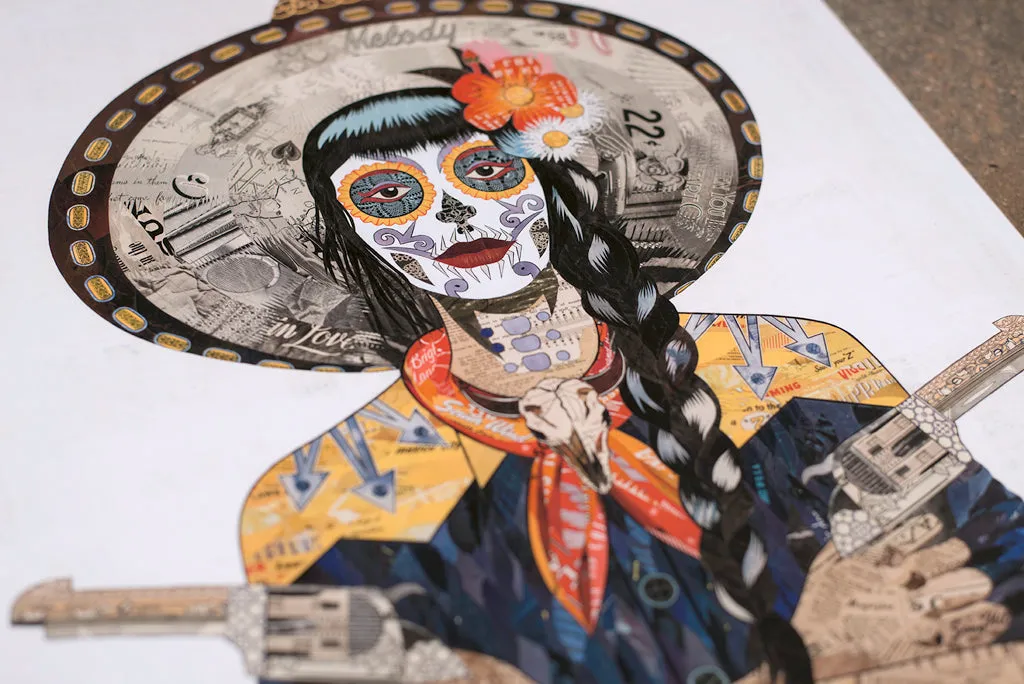 VAQUERA SUDOESTE (INDIGO)  limited edition paper print