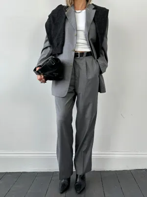 Versace Single Breasted Relaxed Wool Suit - 42R/W30
