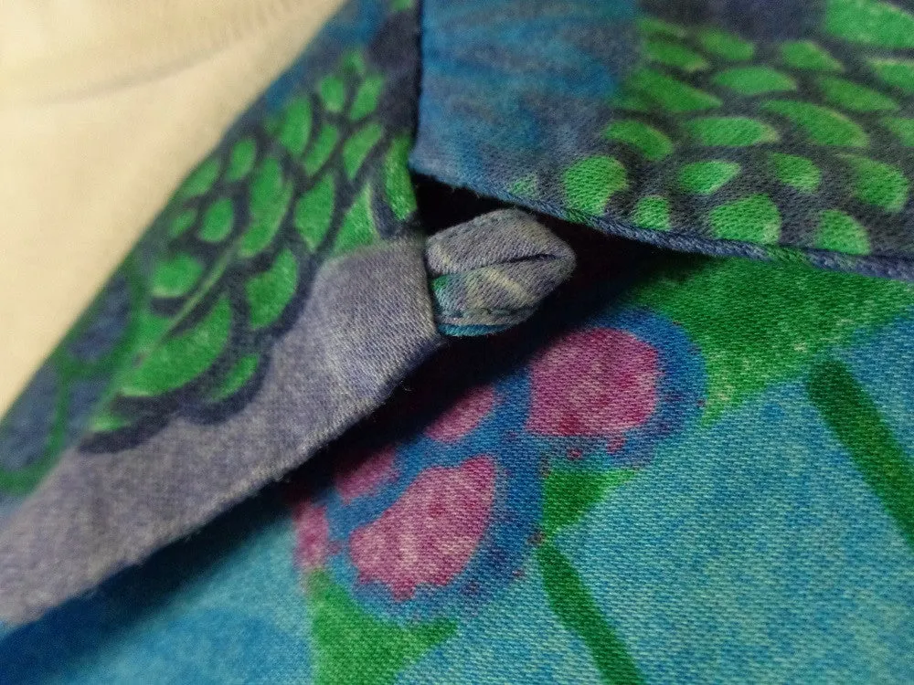 Vintage Blue Beyond The Reef Floral Fan Print Hawaiian Shirt