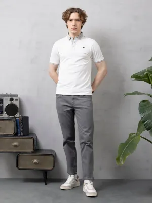 White Plain Stretch Polo