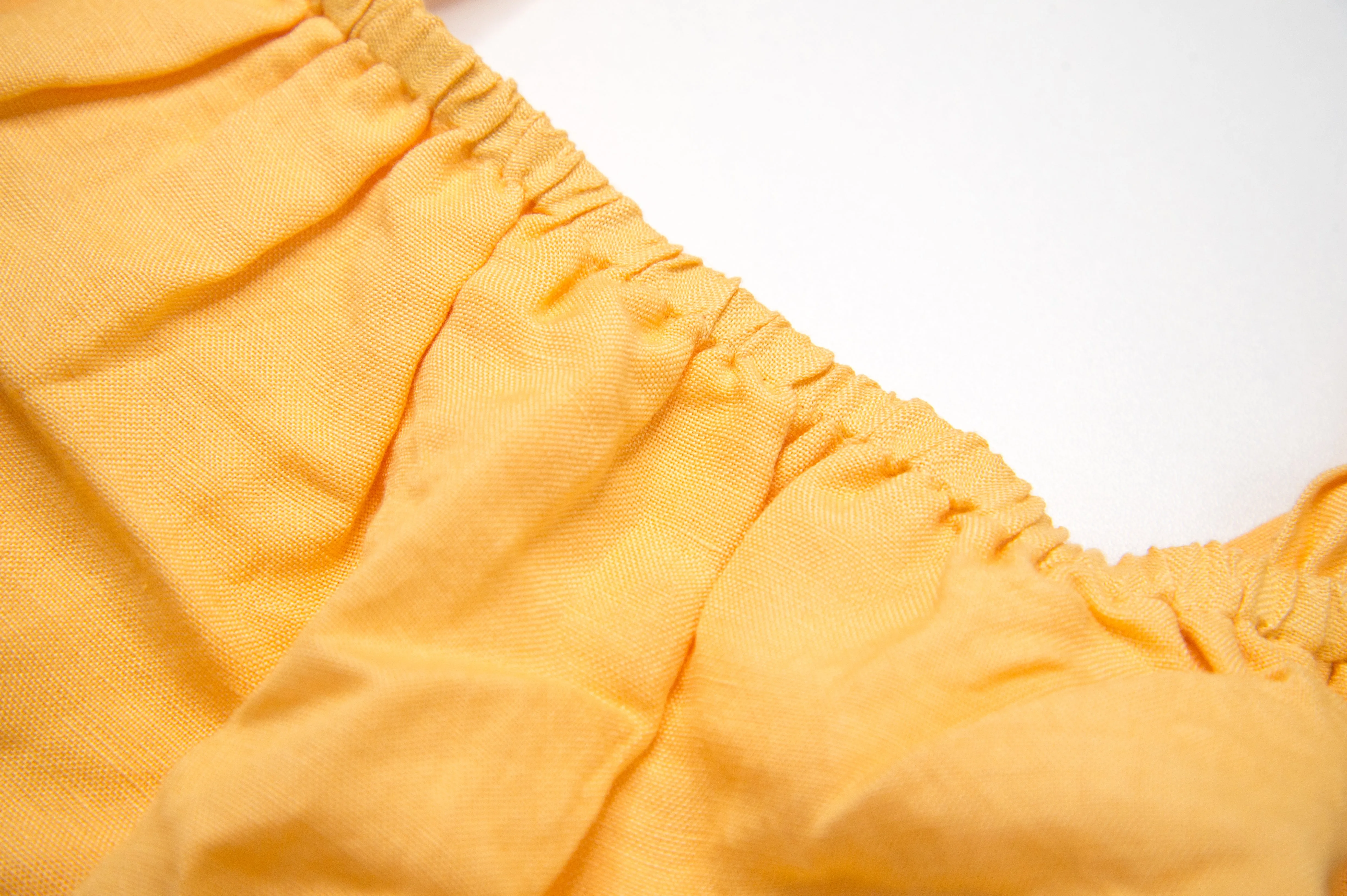 Woman Marigold Cotton Singlet Julia Singlet - Marigold/ Linen & Cotton