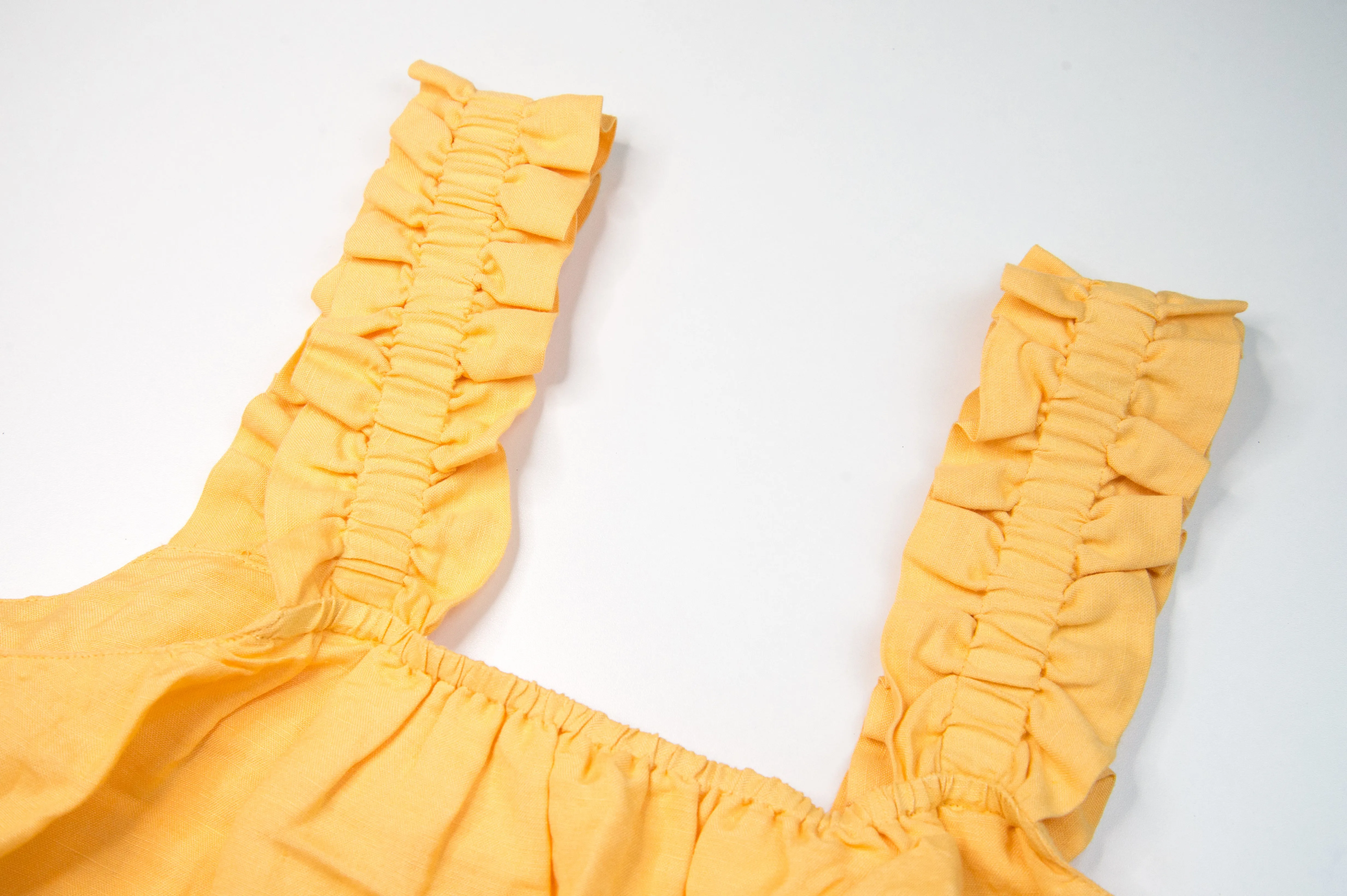 Woman Marigold Cotton Singlet Julia Singlet - Marigold/ Linen & Cotton