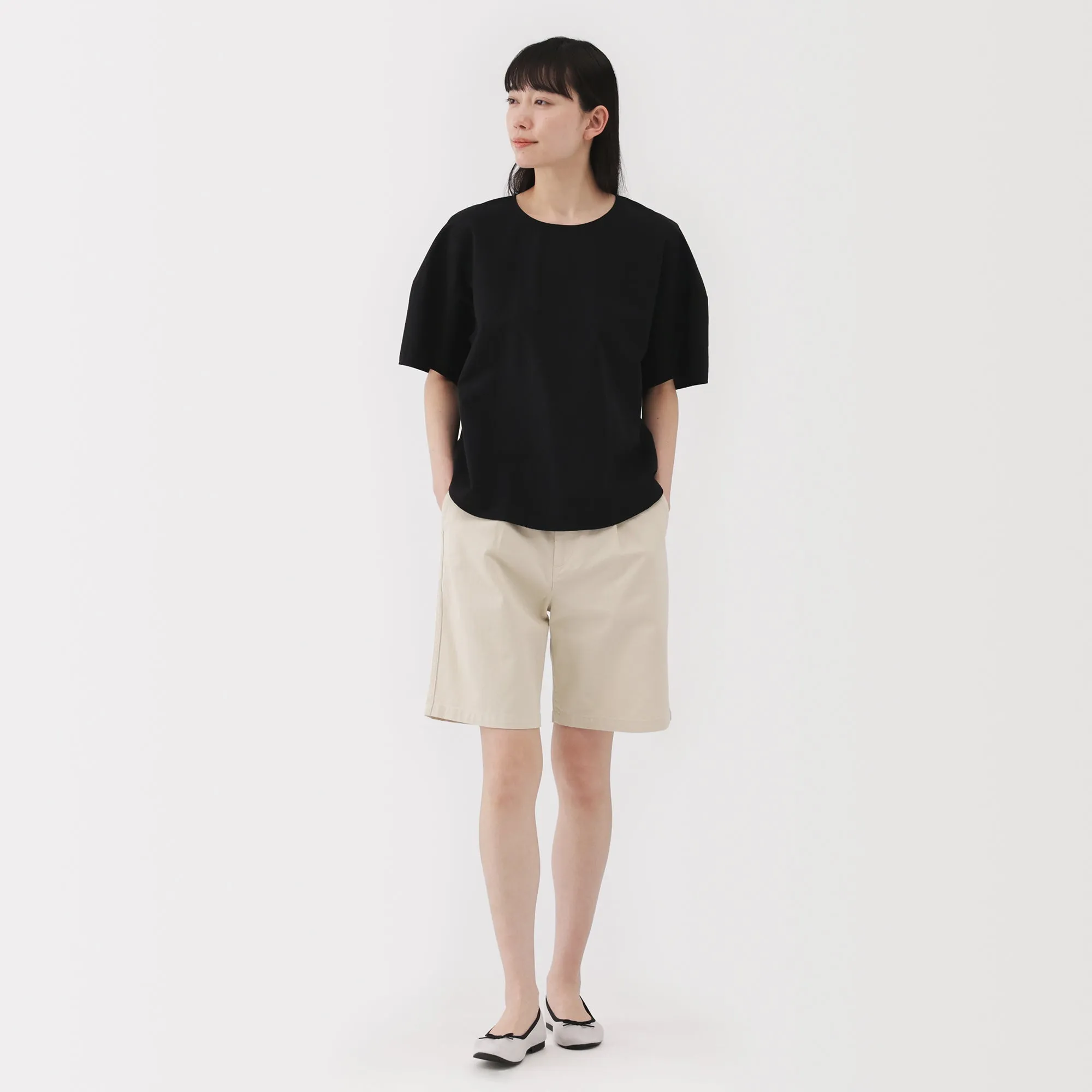 Women's Slub Yarn Chino Darted Shorts